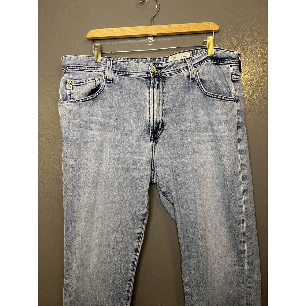 AG Adriano Goldschmied Jeans Mens 38x33 Blue Distressed Denim Light Wash
